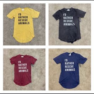 I'd Rather Rescue Animals Vintage Wash T-Shirts Sm